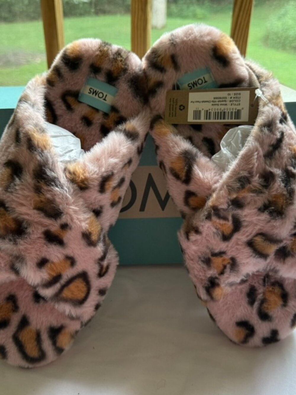 TOMS Susie Spanish Villa Cheetah Faux Fur Slippers - Size 10 - NIB